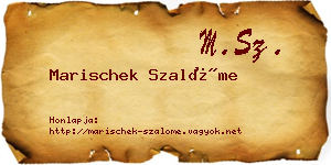 Marischek Szalóme névjegykártya